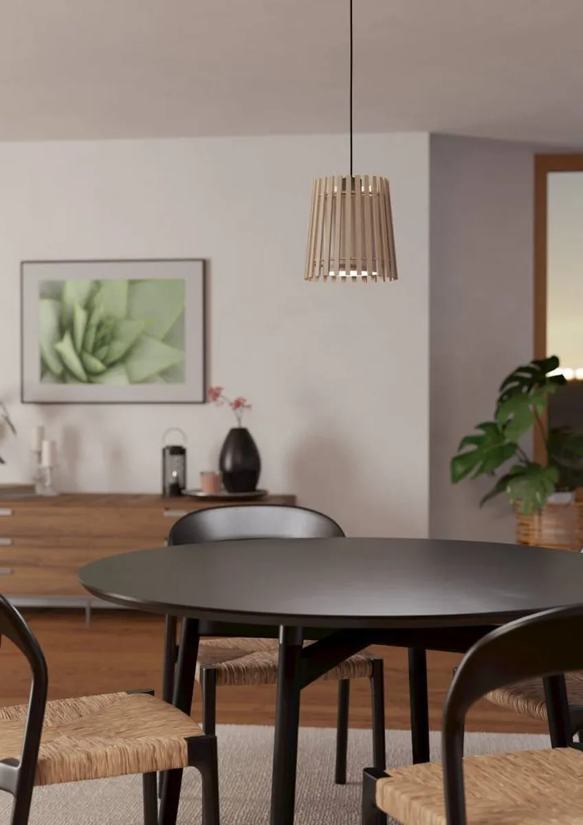 Eglo Fattoria Hanglamp E27 Ø20cm - 3-armig - Zwart/Bruin/Wit