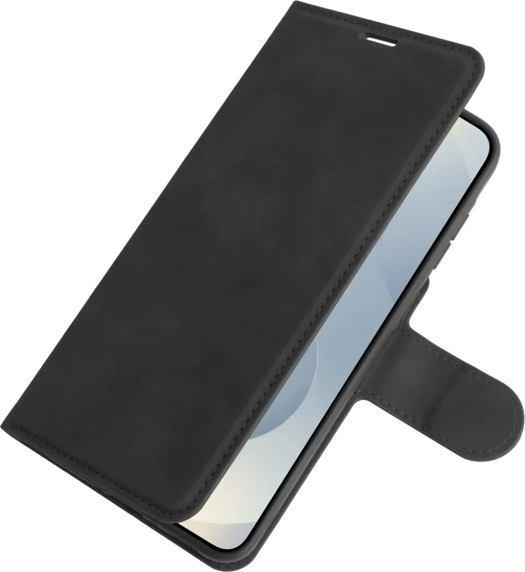 Just in Case Samsung Galaxy S25 Hoesje met Pasjeshouder - Premium Bookcase - Zwart