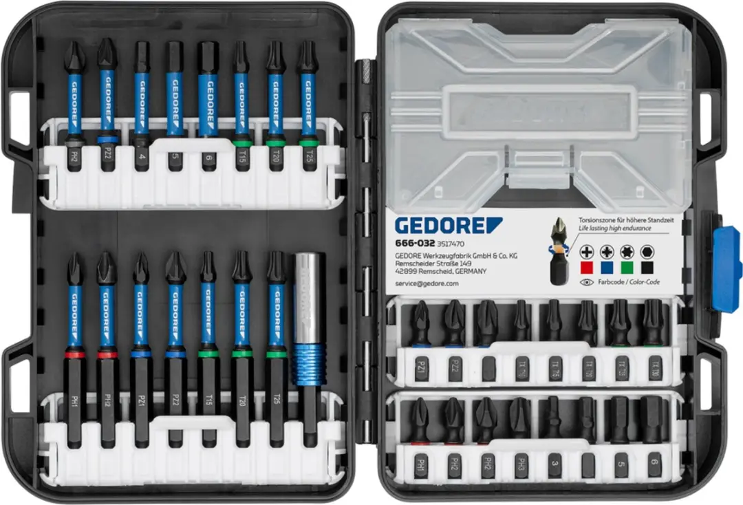 Gedore Torsiebit-set 1/4" PH/PZ/IN/TX - 32-delig
