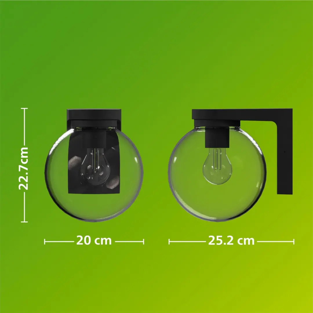 Philips Ulio Wandlamp Buiten Zwart E27 7.5W Warmwit - afbeelding 6 van 6