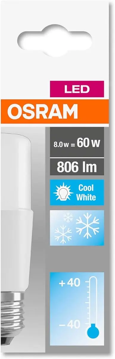 Osram E27 LED Buislamp 8W 4000K - 200°