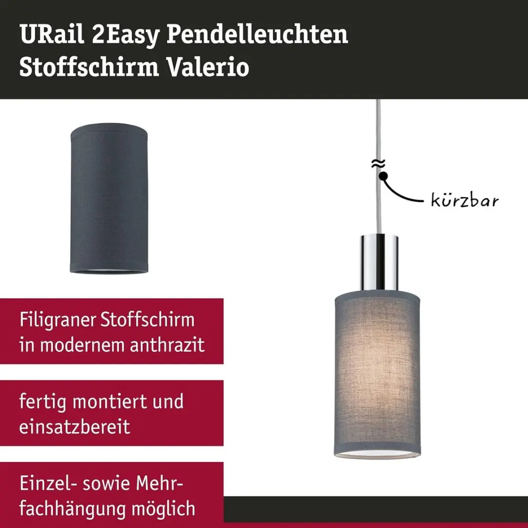 Paulmann URail Valerio 2Easy 100mm Antraciet Railsysteem
