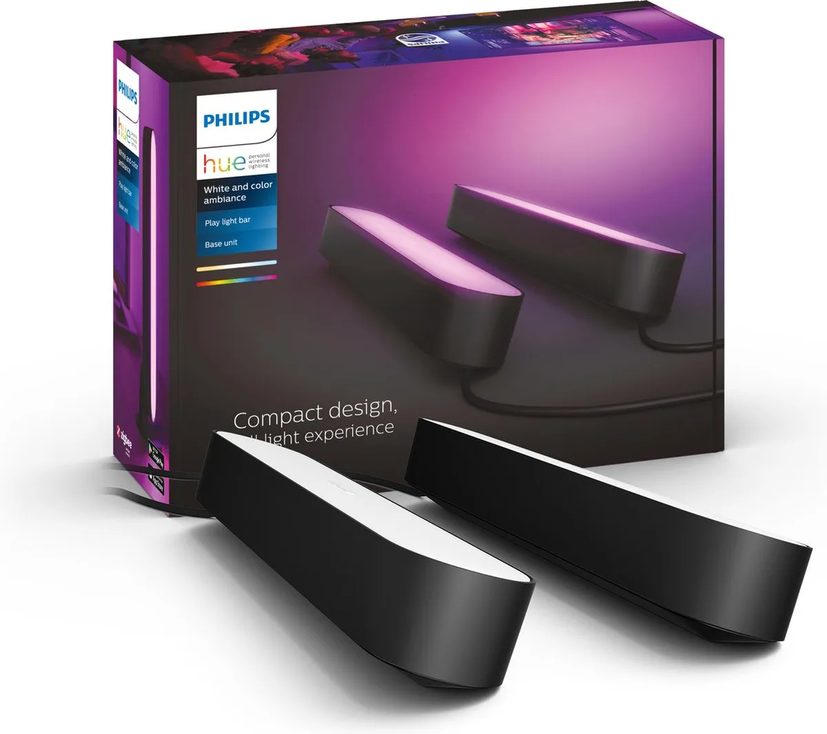 Philips Hue Play Lichtbalk 2-pack - Zwart