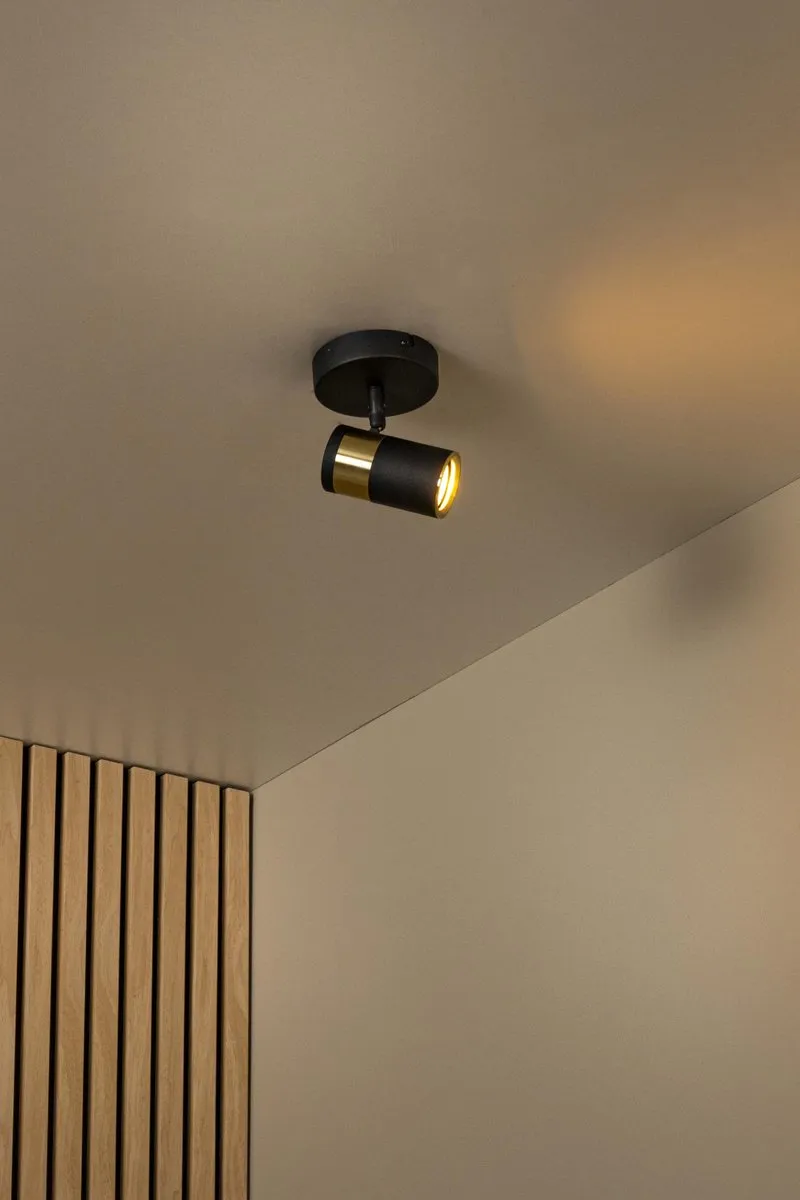 Lucide Gorik Plafondspot GU10 - 10cm - Zwart