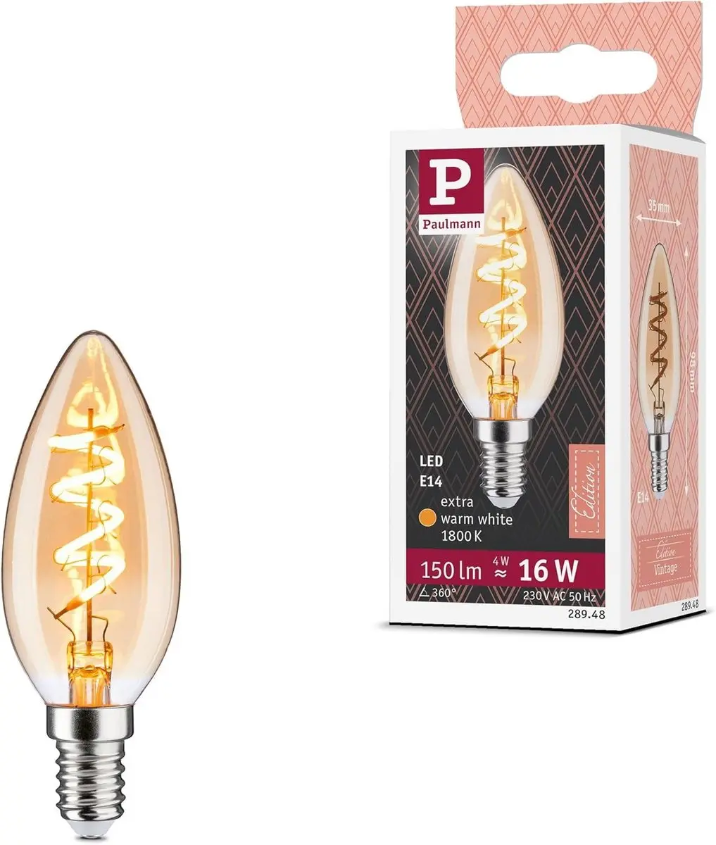 Paulmann 28748 LED Filament Kaarslamp Goud 4W E14