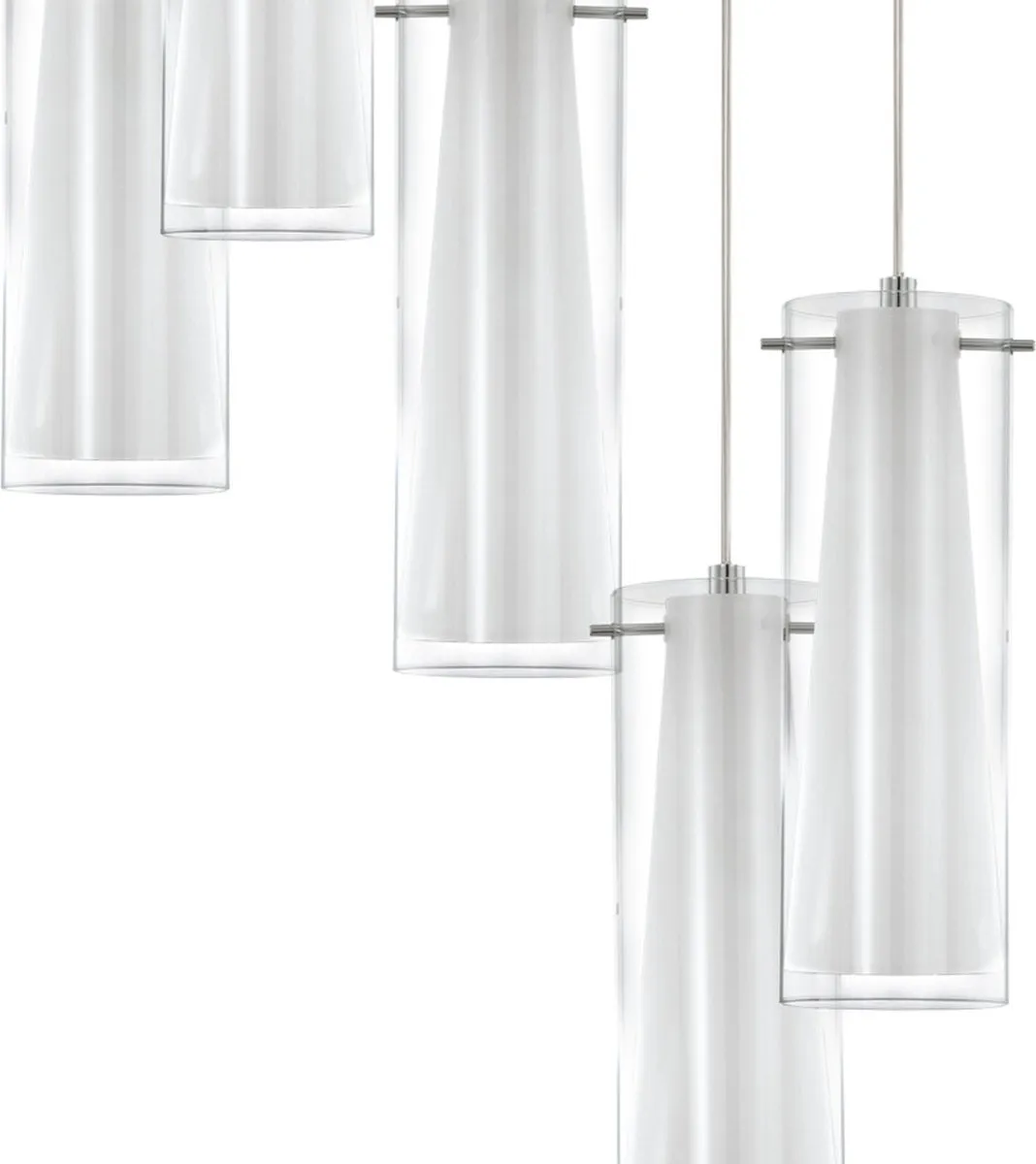 Eglo Pinto Hanglamp 5 Lichts - Chroom/Wit