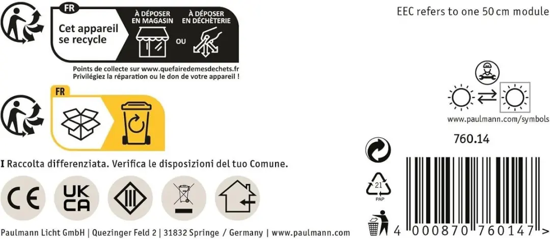 Paulmann 76015 Pro LED-strip - 5m - 20W - 420lm/m - Zilver