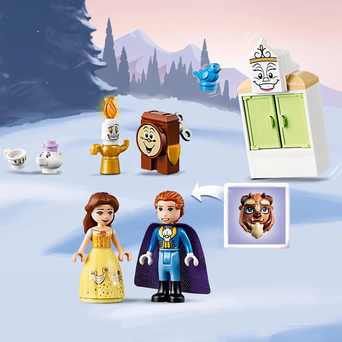 LEGO Disney Princess Belle's Kasteel Winterfeest 43180 - 238 Stukken - afbeelding 4 van 6