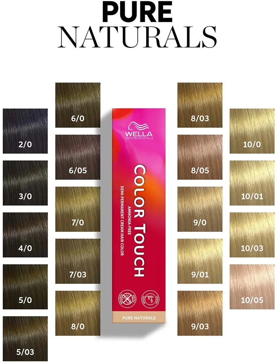 Wella Professionals Color Touch 2/0 Pure Naturals Haarverf 60ml - Zwart