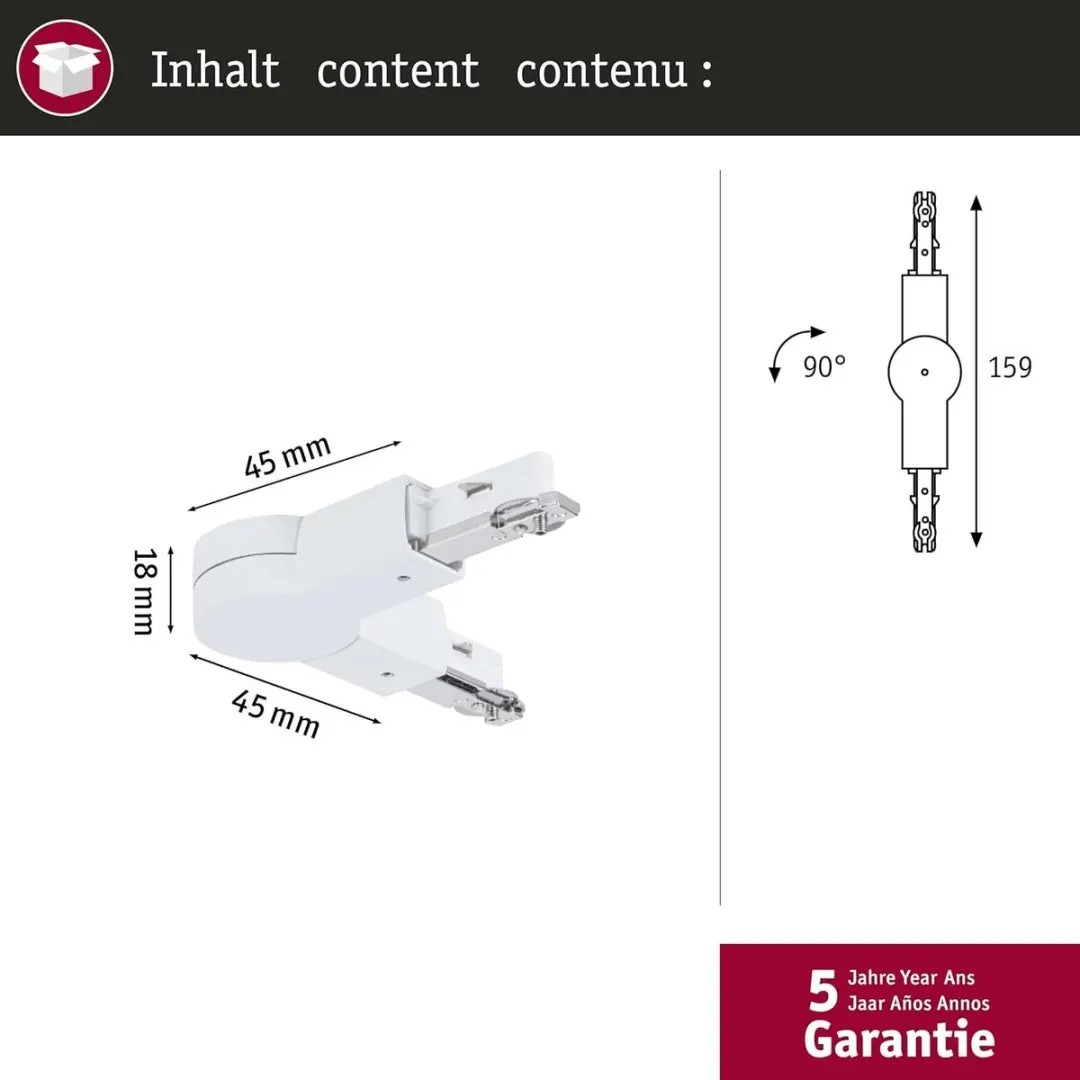 Paulmann URail Joint Connector 1000W - Wit