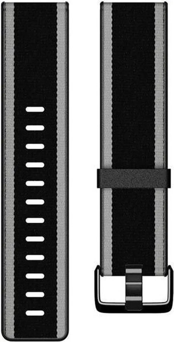 Fitbit Versa Geweven Bandje FB166WBBKGYS - Small - Zwart/Grijs