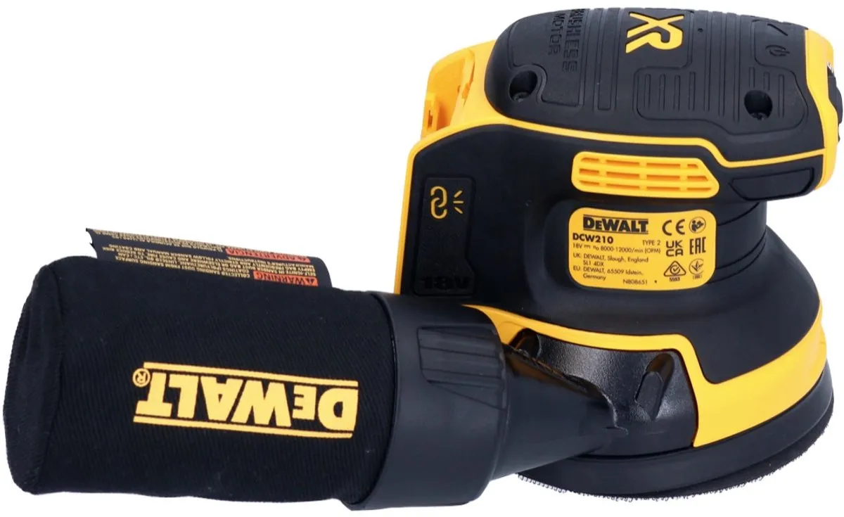 DeWalt DCW 210 N Excenterschuurmachine 125mm - Borstelloos - afbeelding 6 van 6