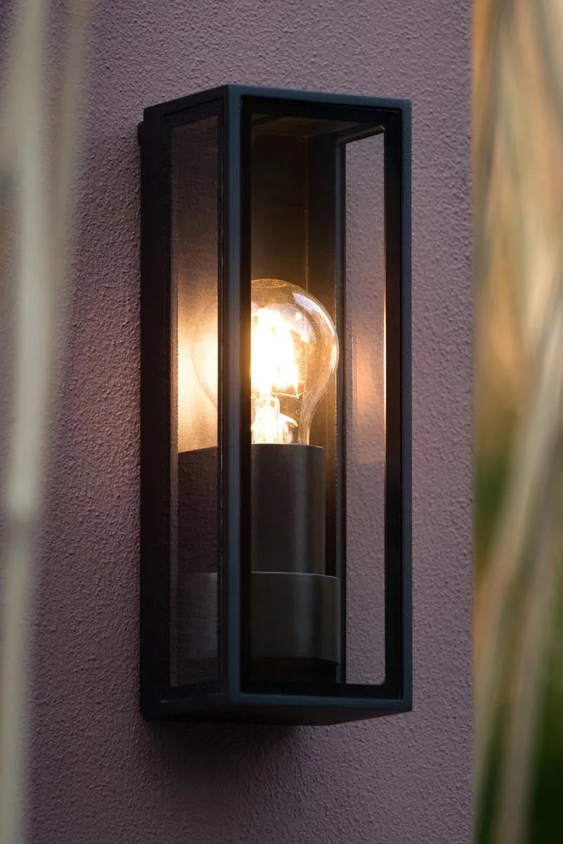 Lucide Dukan Wandlamp E27 IP65 - Zwart