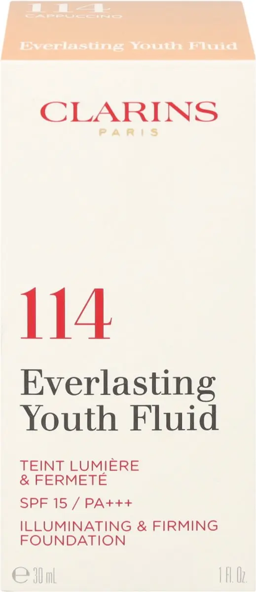 Clarins Everlasting Youth Fluid Foundation 114 Cappuccino 30ml