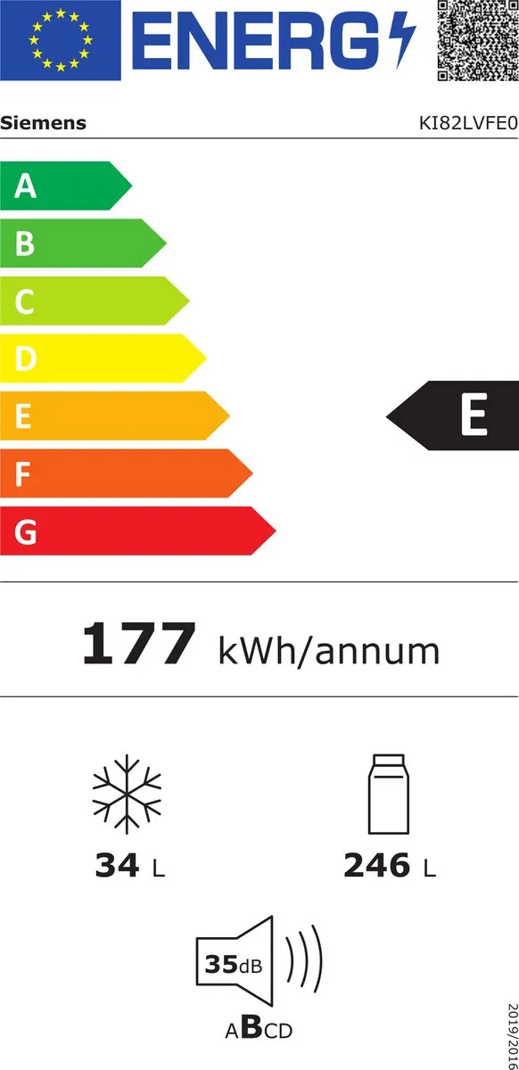 Siemens iQ300 KI82LVFE0 Inbouw Combi-Koelkast 280L - Wit