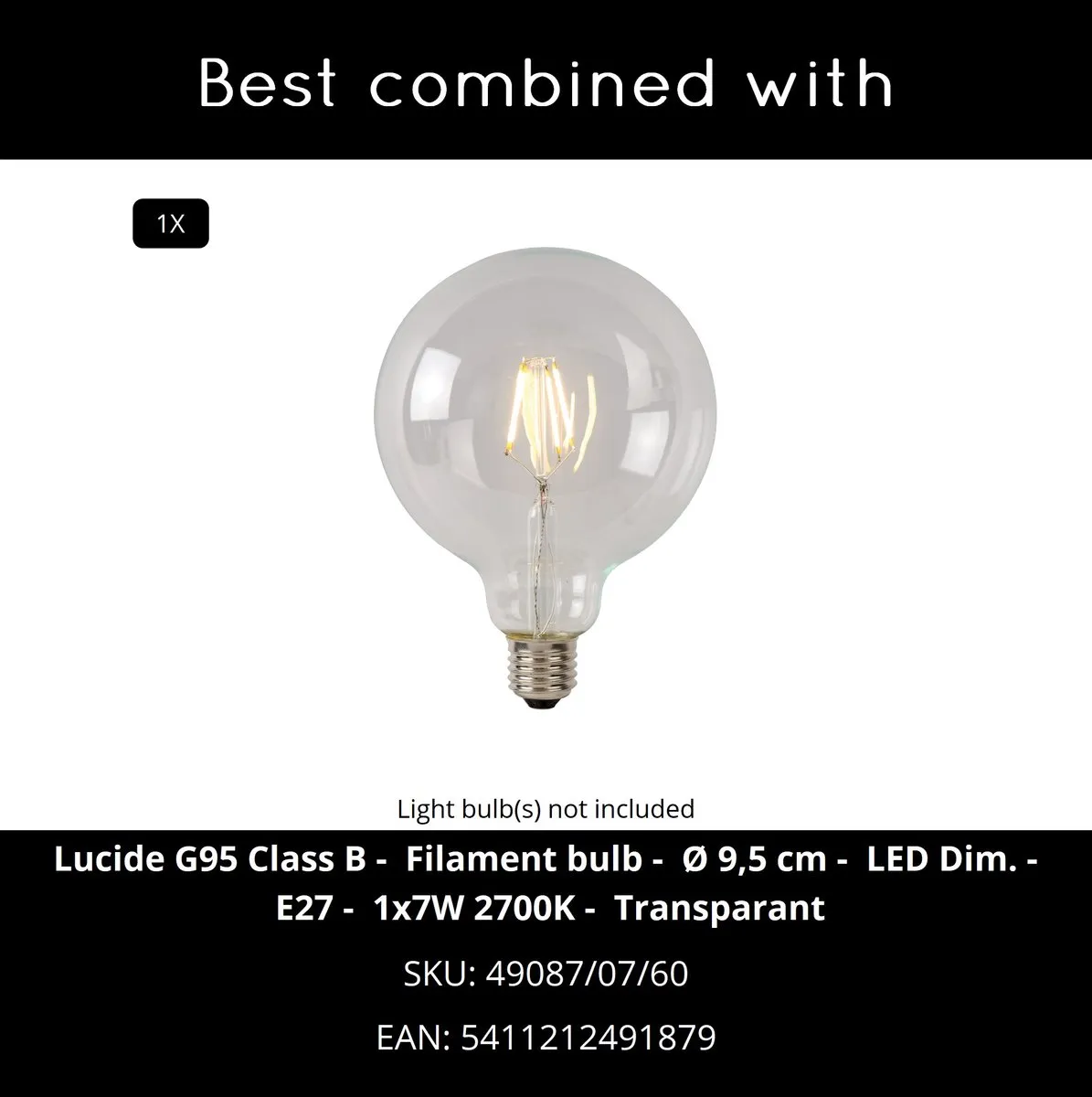 Lucide Mesh Hanglamp Ø28cm - 1xE27 - Zwart