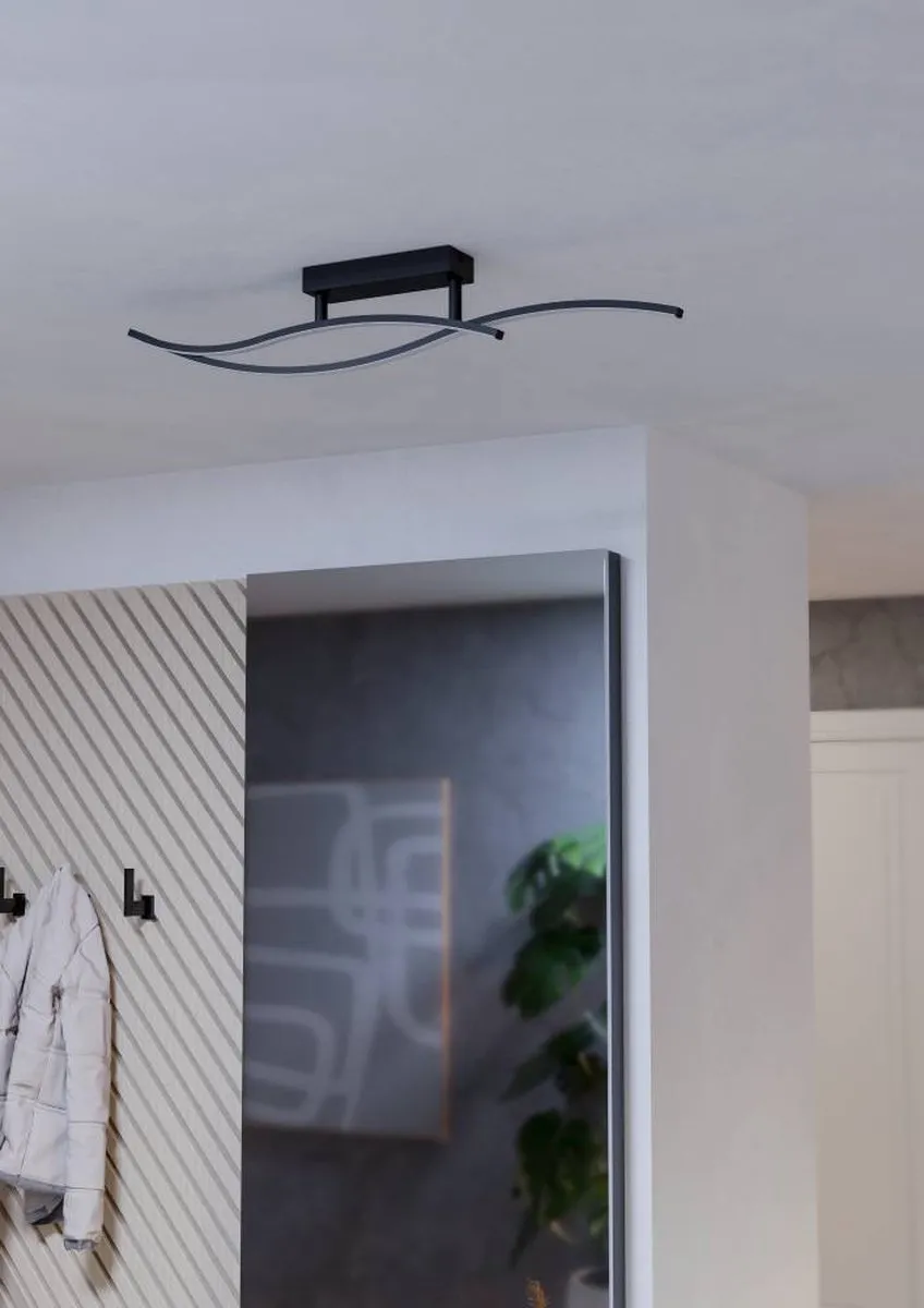 Eglo Grisolia Plafondlamp 85cm - Zwart/Wit - afbeelding 6 van 6