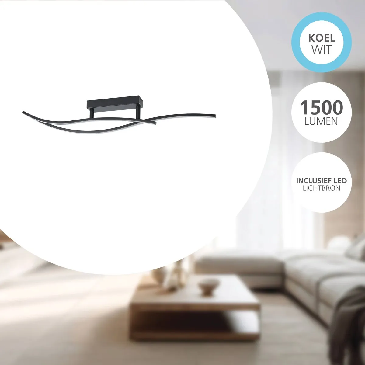 Eglo Grisolia Plafondlamp 85cm - Zwart/Wit