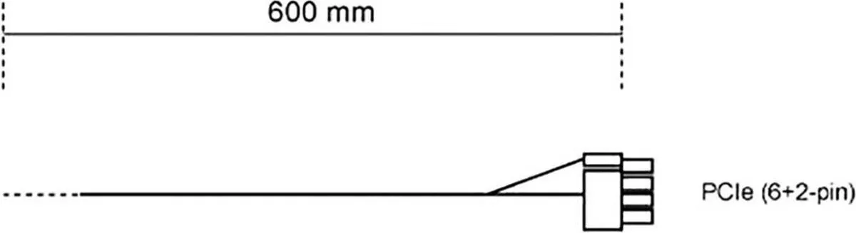 be quiet! Stroomkabel ATX 8-polig 12 PIN 0.60m - Zwart