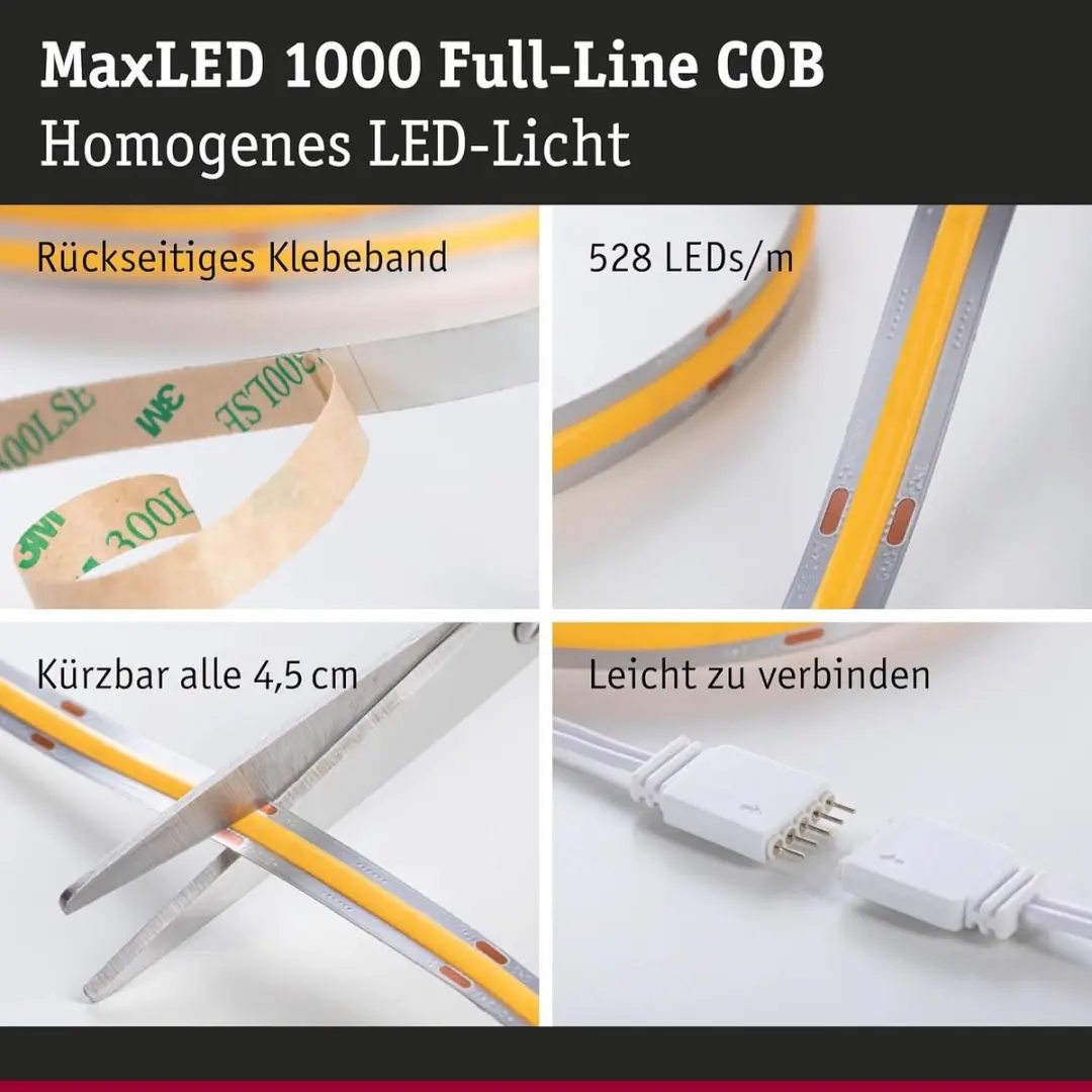 Paulmann 71129 MaxLED LED-strip COB 2,5m - 30W - 640lm/m - Zilver