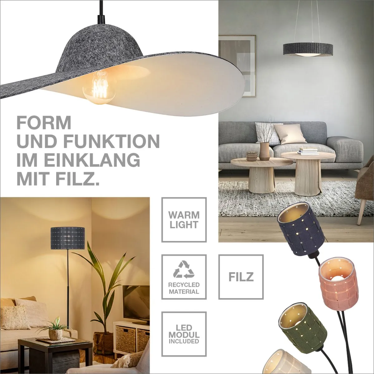 LEDVANCE Decor Felt Weaving Vloerlamp - 5 lampen - Veelkleurig