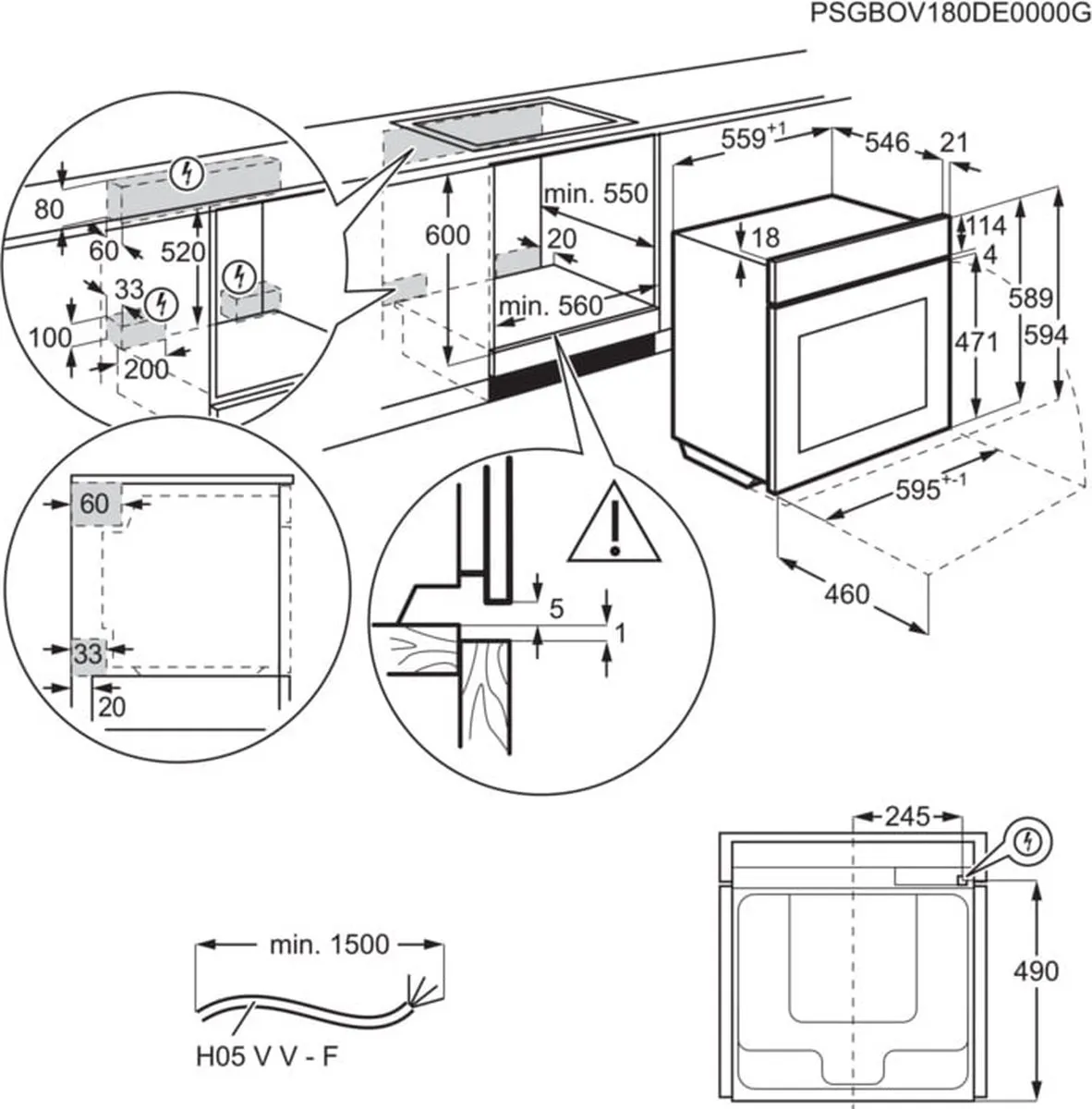 AEG BPE535060M Inbouwoven 71L - SurroundCook - RVS