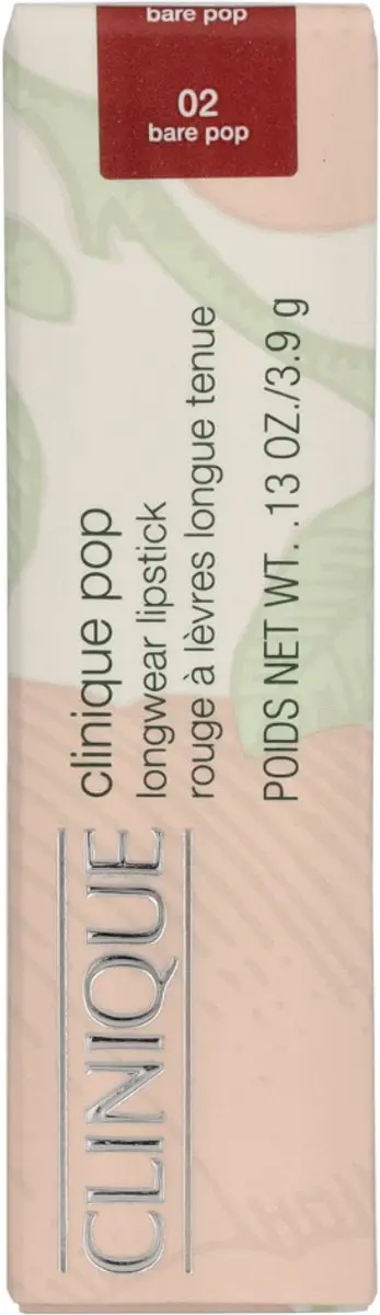 Clinique Pop Longwear Shine Lipstick 02 Bare Pop - 3.9g - afbeelding 6 van 6
