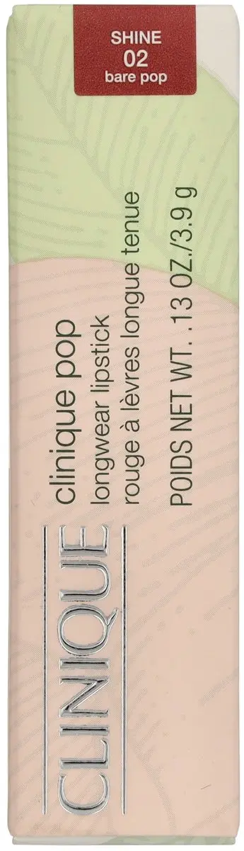 Clinique Pop Longwear Shine Lipstick 02 Bare Pop - 3.9g