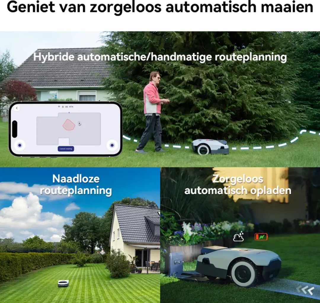 Anthbot Genie 800 Robotmaaier - 1500m² - RTK/4G - APP-bediening