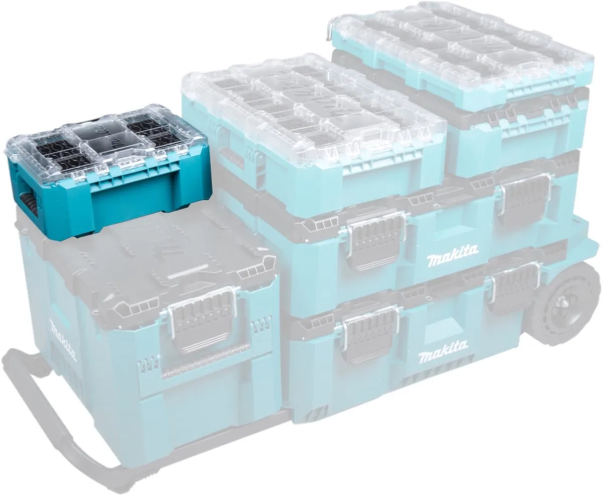 Makita MAKTRAK Organizer Compact P-91067 - Transparant/Turquoise/Zwart