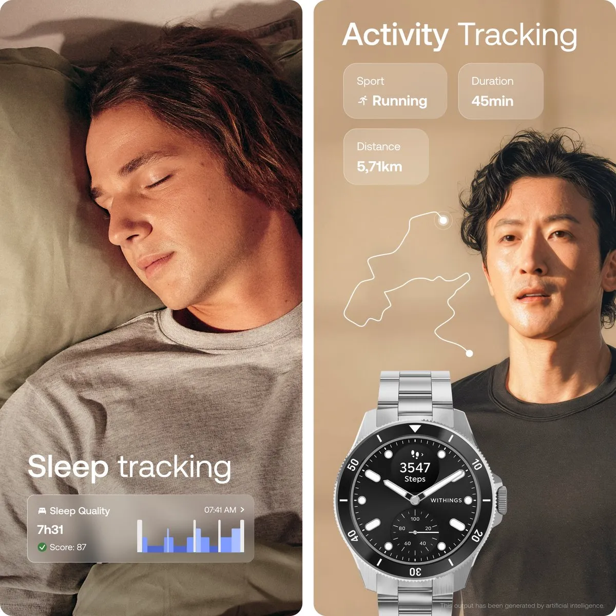 Withings ScanWatch Nova 42mm Hybride Smartwatch - Zwart