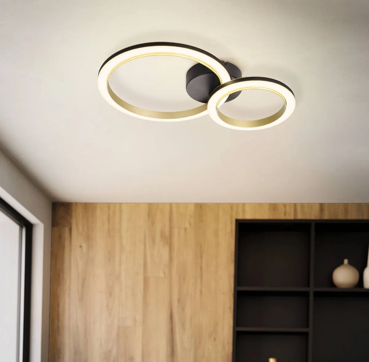 Eglo Calliera Plafondlamp LED 42cm - Zwart/Goud/Wit