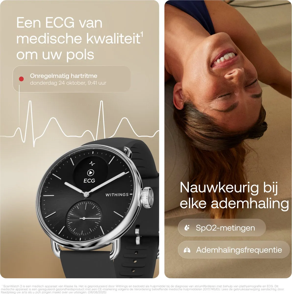 Withings ScanWatch 2 - 38mm - Hybride Smartwatch - Zwart