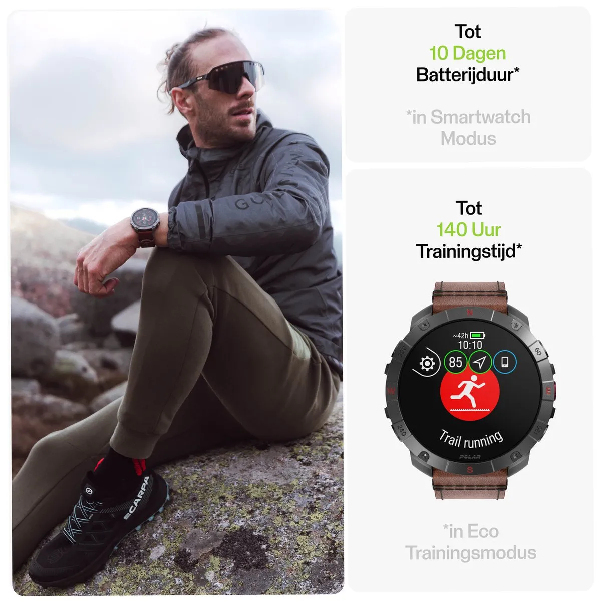 Polar Grit X2 Pro Smartwatch - 48mm - Titanium/Brons/Zwart - afbeelding 6 van 6