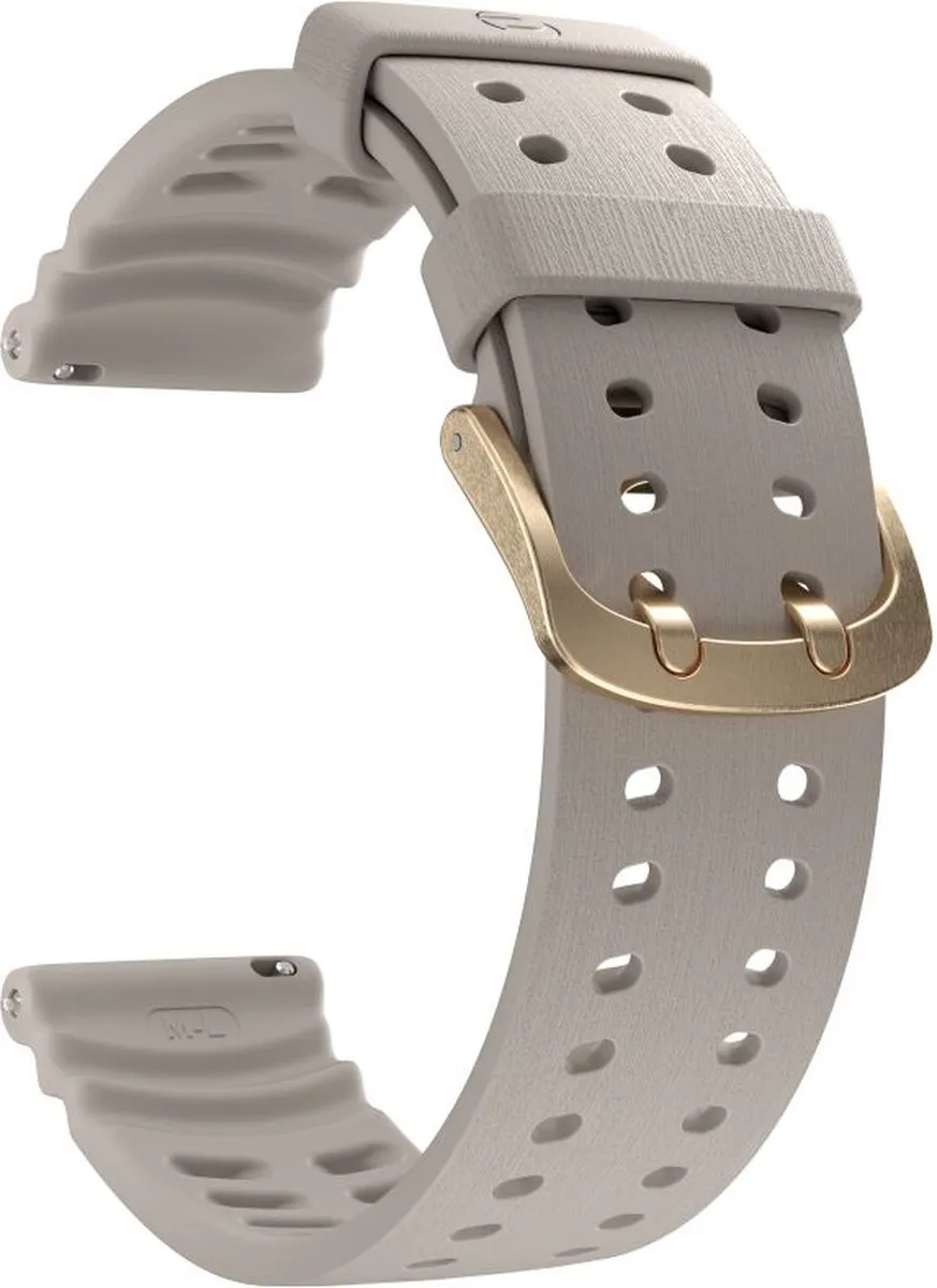 Polar Sport Horlogeband 22mm Siliconen Greige/Goud