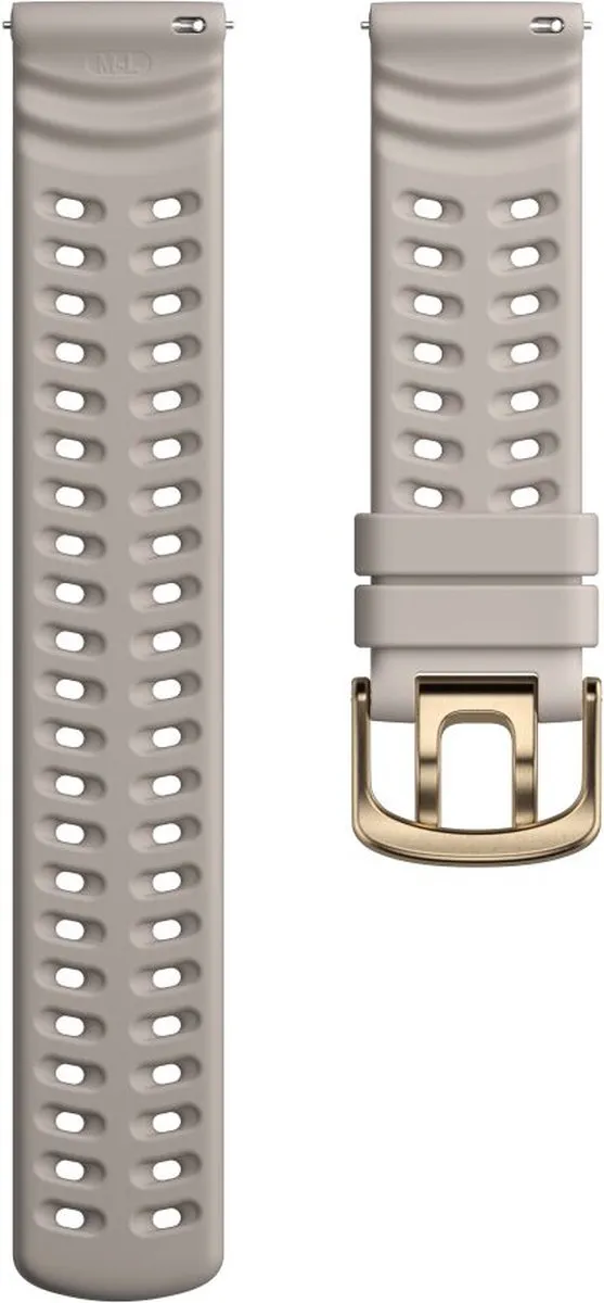 Polar Sport Horlogeband 22mm Siliconen Greige/Goud
