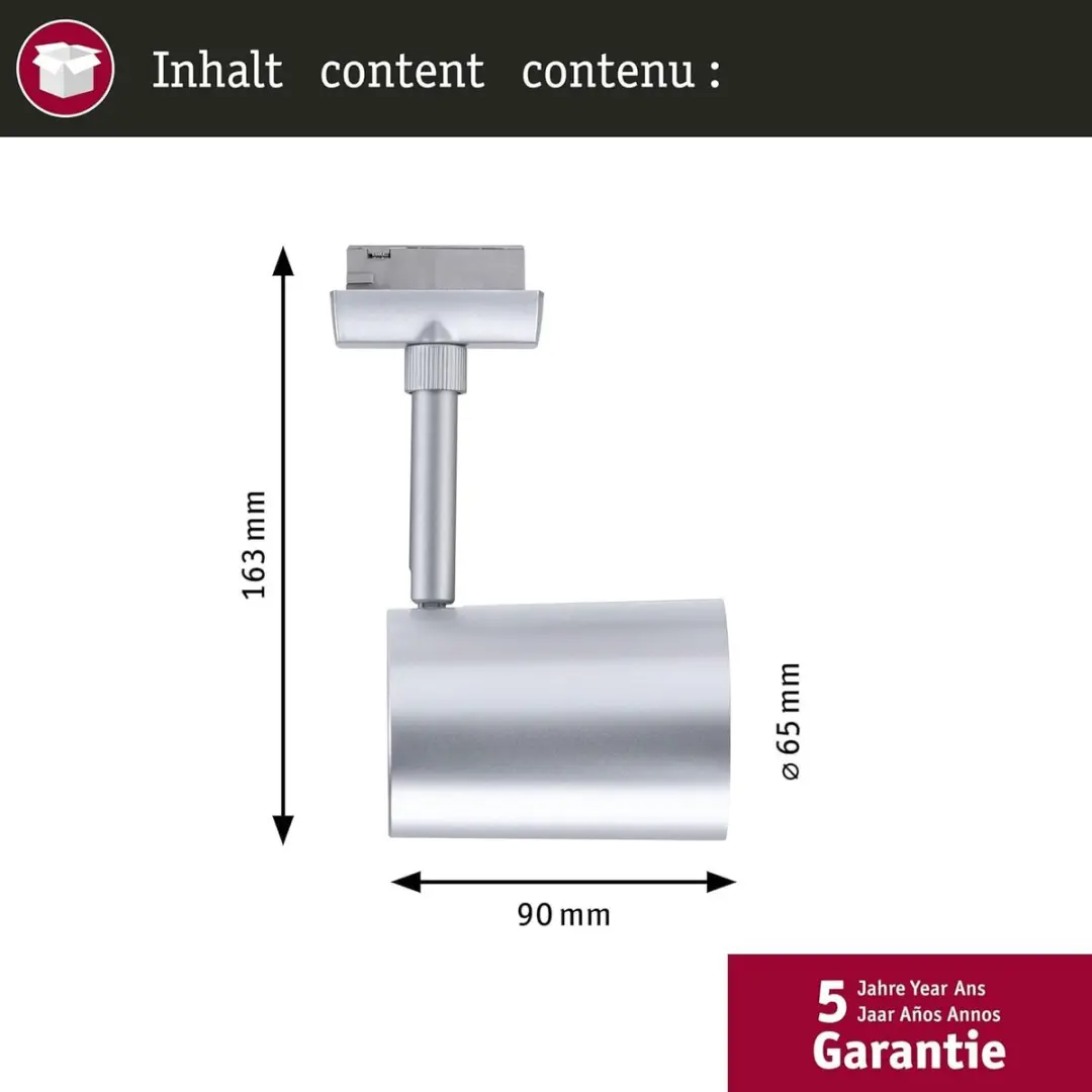Paulmann URail Track Spotlight Luxe RGBW GU10 4.8W - Mat Chroom