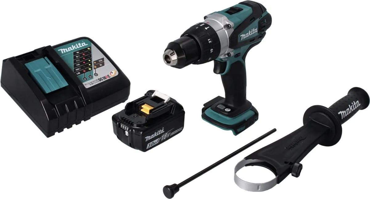 Makita DHP458RF1 Klopboormachine 18V - 91Nm - 2 snelheden - 3,0Ah