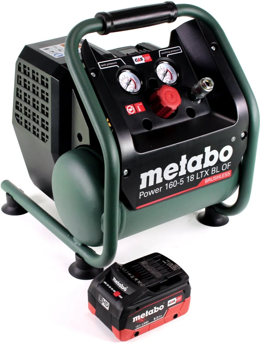 Metabo Power 160-5 18 LTX BL OF Compressor - 8,0 bar - 5L - 1x LiHD 8,0Ah