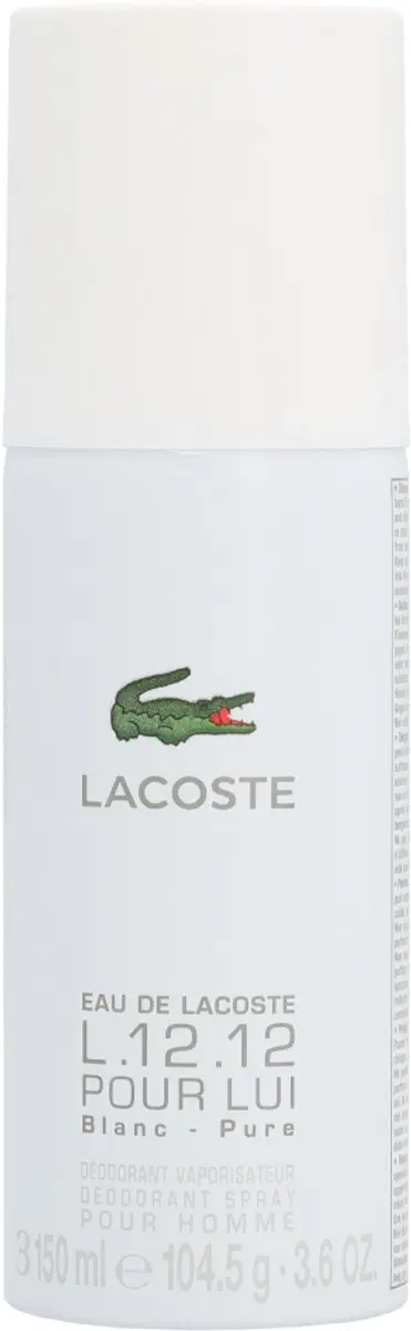 Lacoste L.12.12 Deo Spray 150ml - Wit