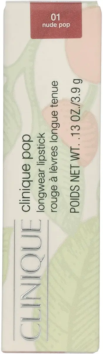 Clinique Pop Longwear Shine Lipstick 01 Nude Pop - 3.9g