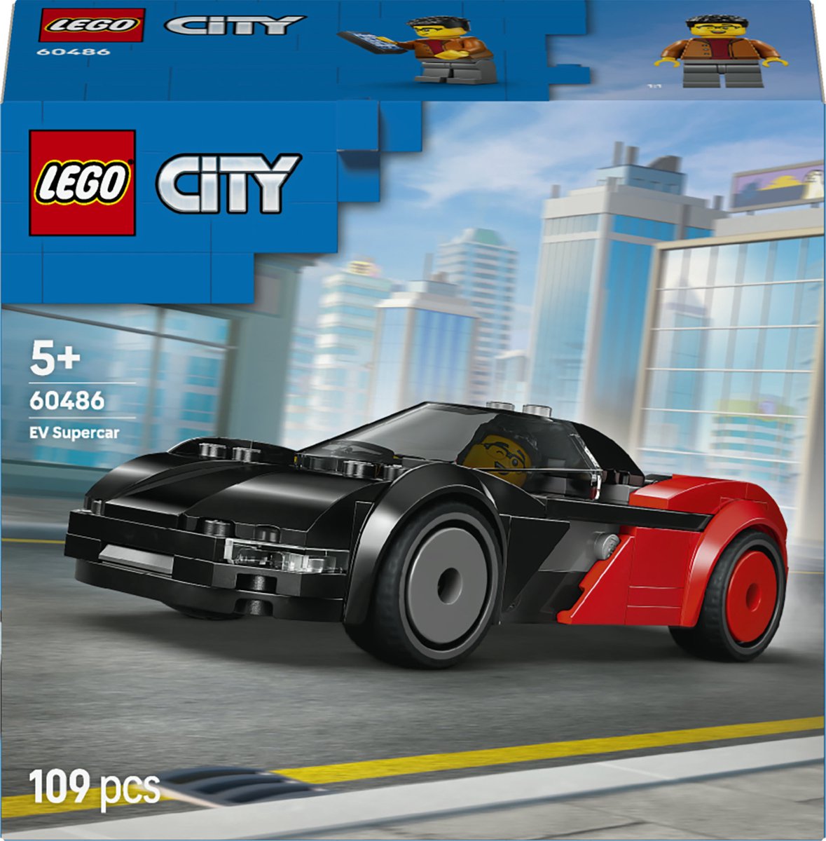 LEGO City EV Supercar Auto Bouwpakket met Speelgoed voor Kinderen met Minifiguur - 60486