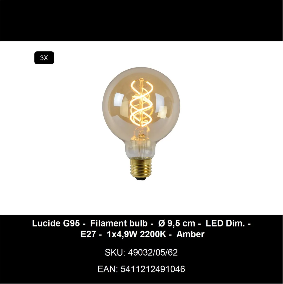 Lucide FOLD Vloerlamp Ø20cm - 3xE27 - Wit