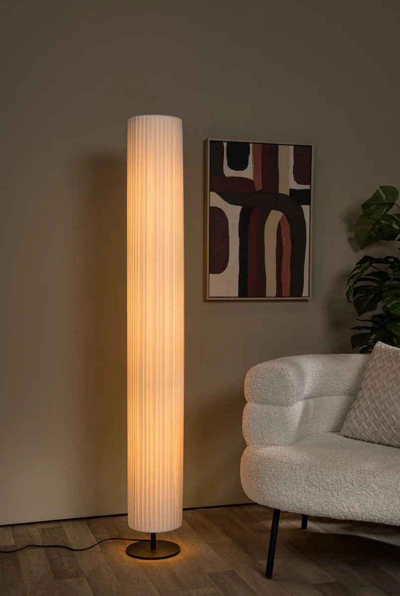 Lucide FOLD Vloerlamp Ø20cm - 3xE27 - Wit