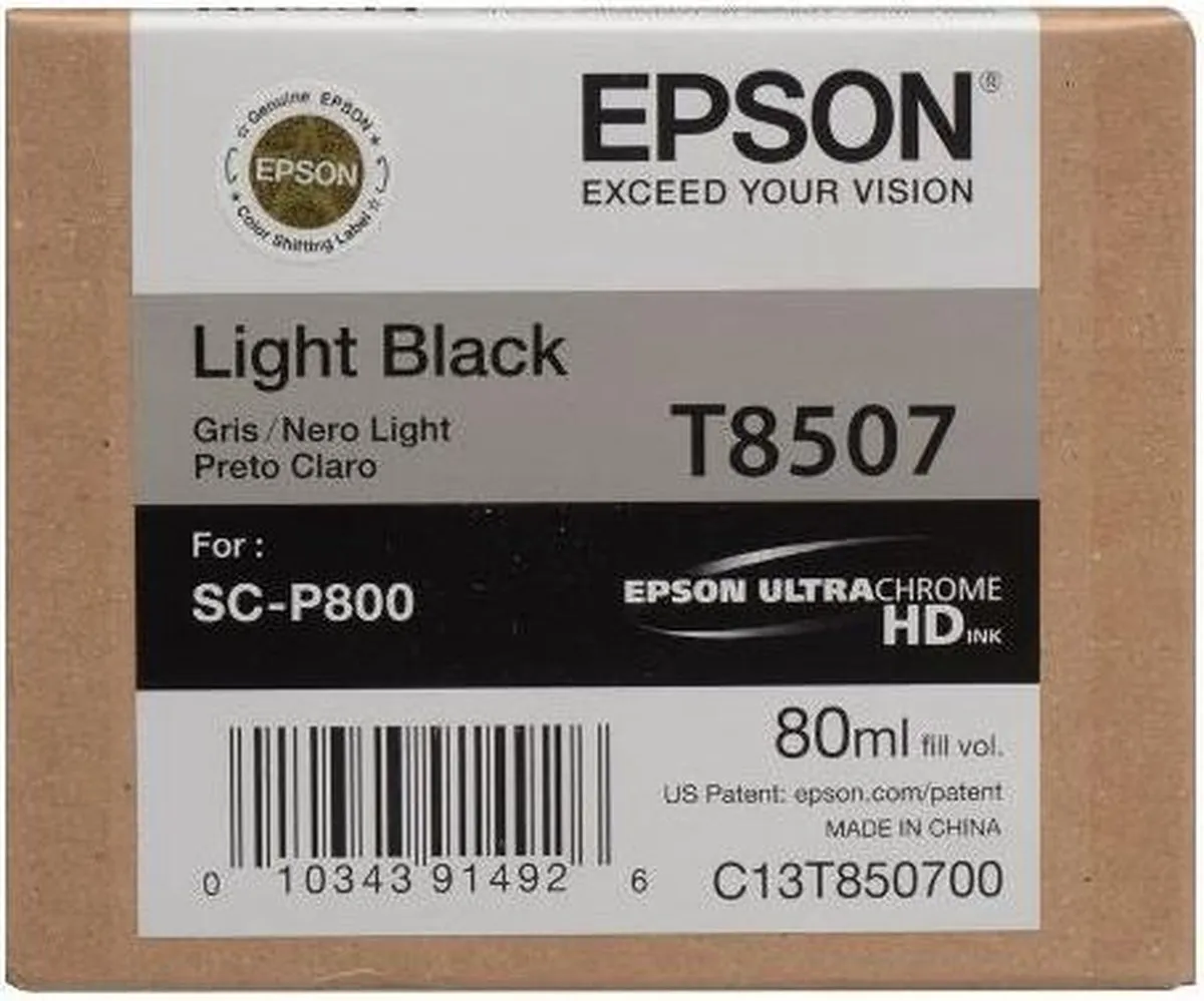 Epson T5807 Licht Zwart Inktcartridge 80ml