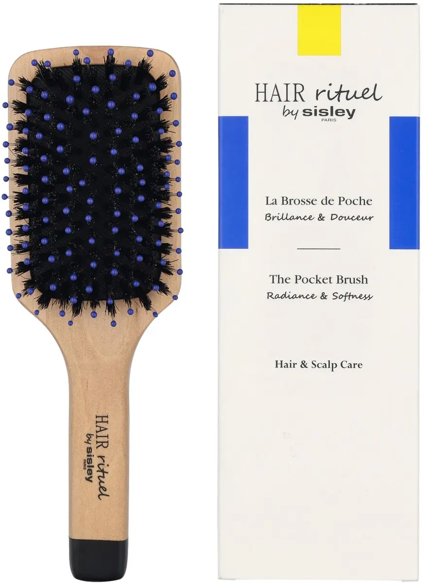 Sisley La Brosse De Poche Brillance & Douceur Paddle Haarborstel - Zwijnenhaar - Hout