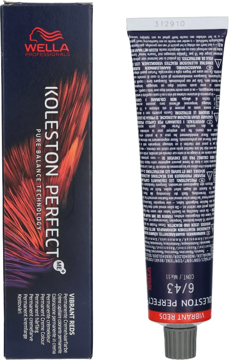 Wella Professionals Koleston Perfect Me+ Haarverf 6/43 Vibrant Reds 60ml - afbeelding 6 van 6