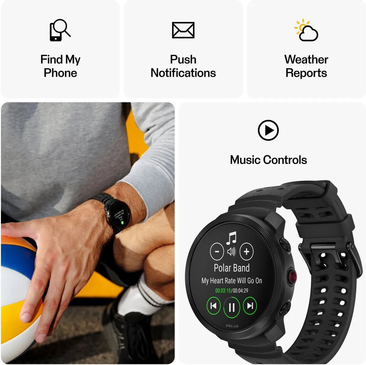 Polar Vantage M3 Smartwatch 45mm - Zwart