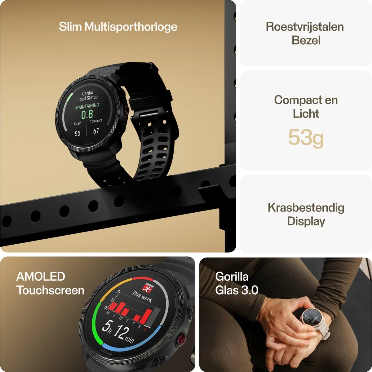 Polar Vantage M3 Smartwatch 45mm - Zwart - afbeelding 6 van 6