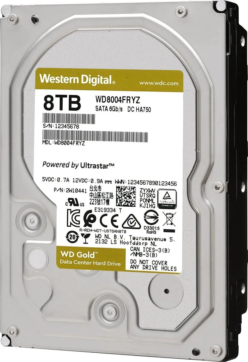 Western Digital Gold WD8004FRYZ 8TB - 3.5" SATA - afbeelding 2 van 5